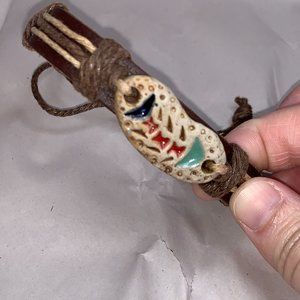 12" Long Leather Bracelet with Fish focal bead